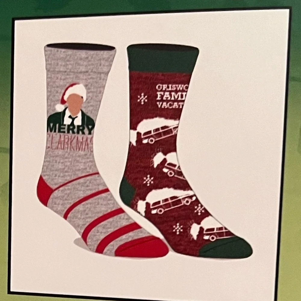 National Lampoons Christmas Vacation Crew Socks NWT